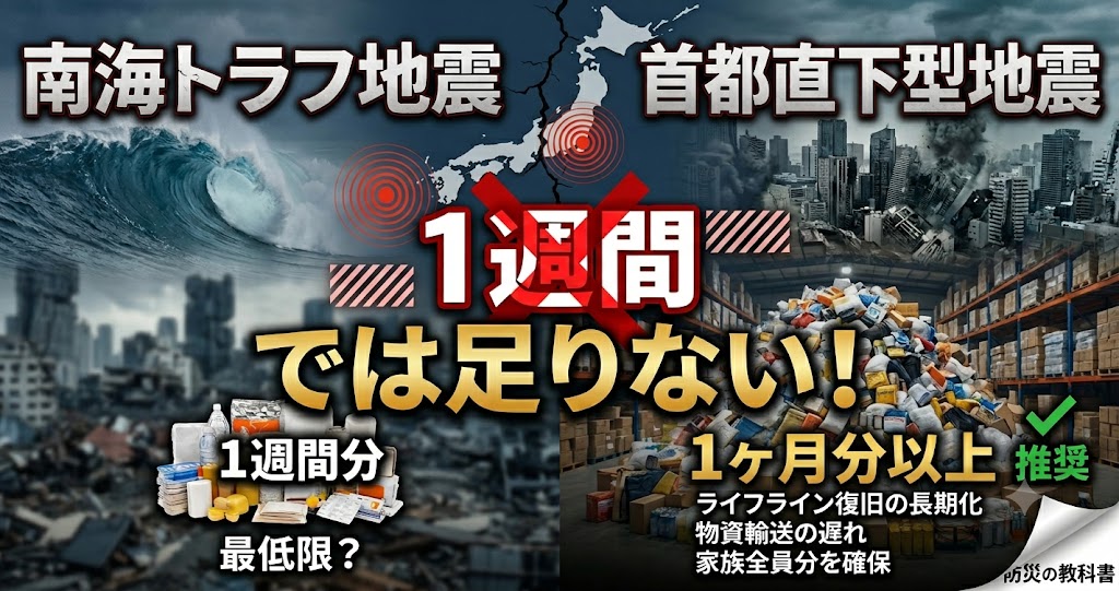 南海トラフ地震や首都直下型地震の災害備蓄