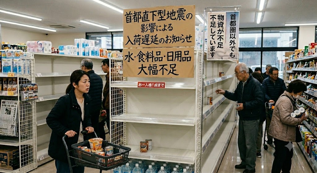 首都直下型地震では首都圏以外でも物資が不足する